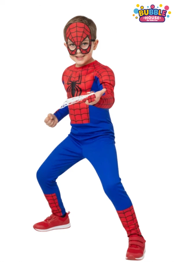 Spiderman kostümü kaslı çocuk Örümcek adam Kaslı kostümü maskeli parti kıyafeti