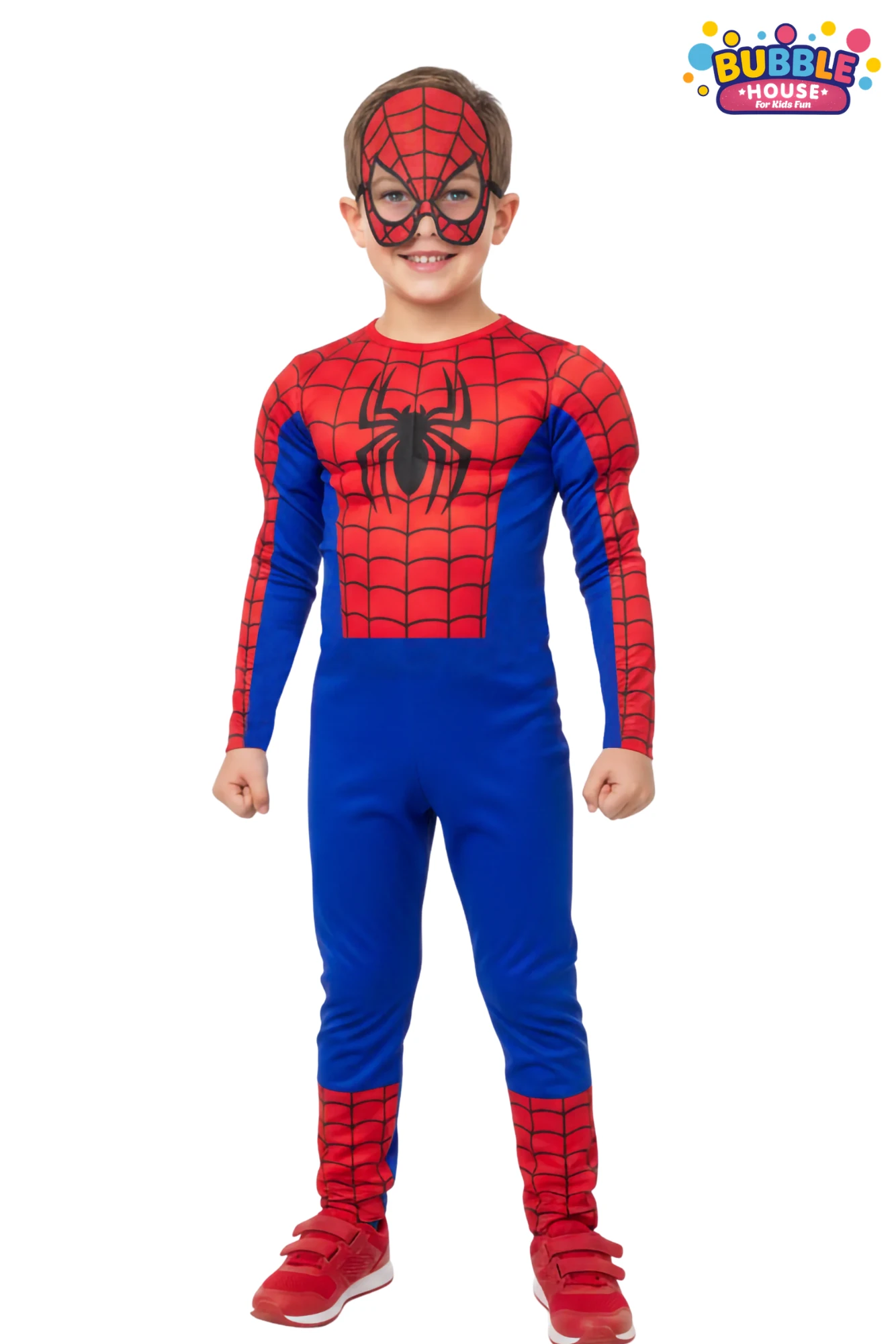 Spiderman kostümü kaslı çocuk Örümcek adam Kaslı kostümü maskeli parti kıyafeti
