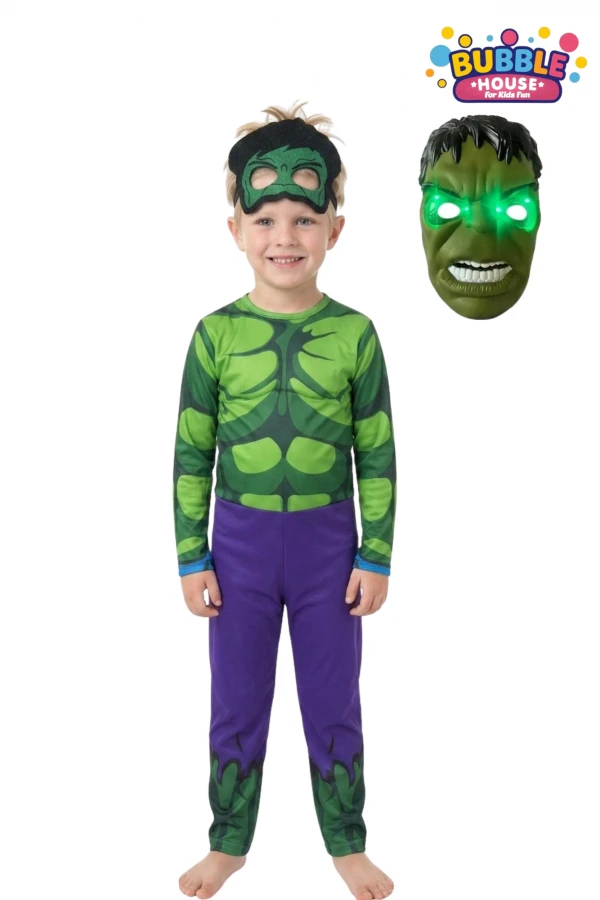 Işıklı Maskeli Hulk Çocuk Kostümü