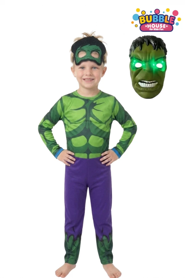 Işıklı Maskeli Hulk Çocuk Kostümü