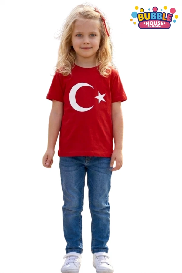 Unisex Ay Yıldızlı T-Shirt 19 Mayıs 29 Ekim 23 Nisan 10 Kasım Atatürk Çocuk Tişört